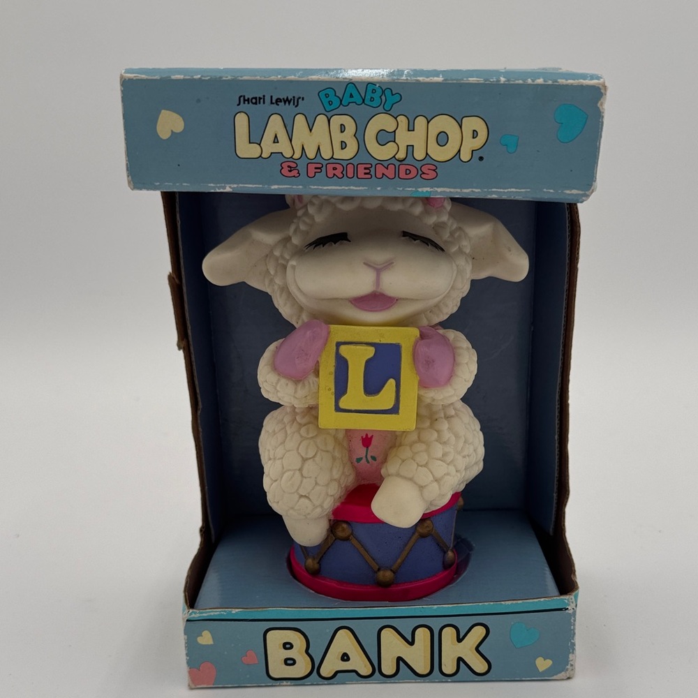 Baby Lamb Chop & Friends Coin Bank - White and Pink - Picture 1 of 1